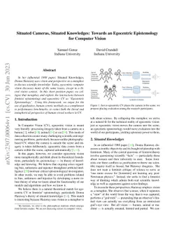 Situated Cameras, Situated Knowledges: Towards an Egocentric
  Epistemology for Computer Vision