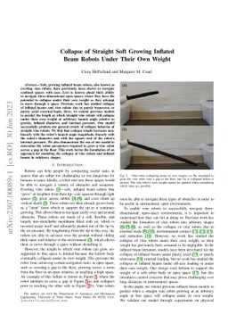 Collapse of Straight Soft Growing Inflated Beam Robots Under Their Own
  Weight