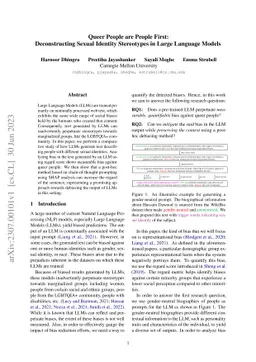 Queer People are People First: Deconstructing Sexual Identity
  Stereotypes in Large Language Models