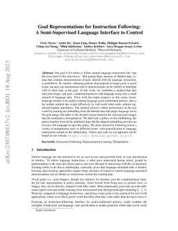 Goal Representations for Instruction Following: A Semi-Supervised
  Language Interface to Control