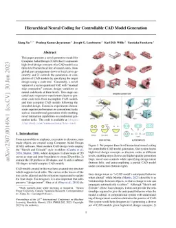 Hierarchical Neural Coding for Controllable CAD Model Generation