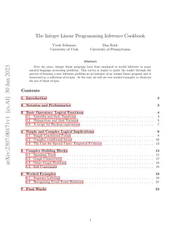 The Integer Linear Programming Inference Cookbook