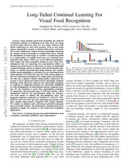 Long-Tailed Continual Learning For Visual Food Recognition