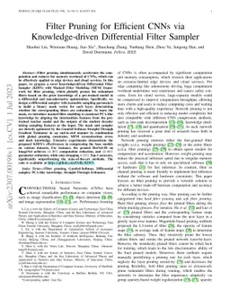 Filter Pruning for Efficient CNNs via Knowledge-driven Differential
  Filter Sampler