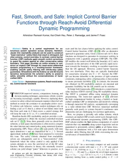 Fast, Smooth, and Safe: Implicit Control Barrier Functions through
  Reach-Avoid Differential Dynamic Programming