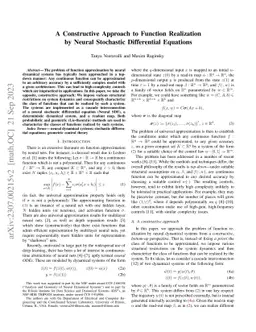 A Constructive Approach to Function Realization by Neural Stochastic
  Differential Equations