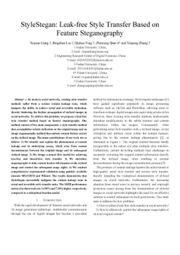 StyleStegan: Leak-free Style Transfer Based on Feature Steganography