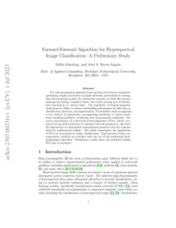Forward-Forward Algorithm for Hyperspectral Image Classification: A
  Preliminary Study