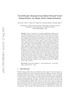 VesselMorph: Domain-Generalized Retinal Vessel Segmentation via
  Shape-Aware Representation