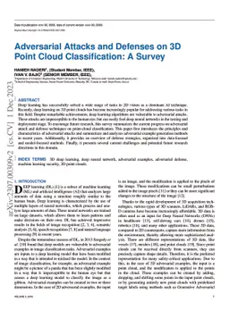 Adversarial Attacks and Defenses on 3D Point Cloud Classification: A
  Survey
