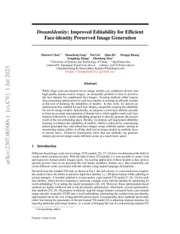 DreamIdentity: Improved Editability for Efficient Face-identity
  Preserved Image Generation