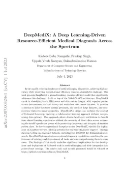 DeepMediX: A Deep Learning-Driven Resource-Efficient Medical Diagnosis
  Across the Spectrum