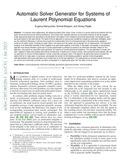 Automatic Solver Generator for Systems of Laurent Polynomial Equations