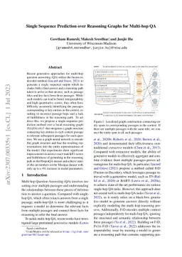 Single Sequence Prediction over Reasoning Graphs for Multi-hop QA