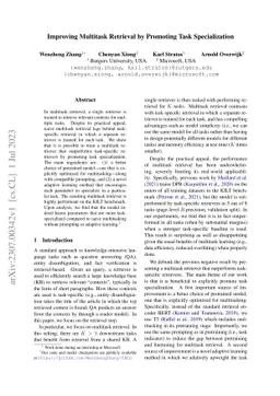 Improving Multitask Retrieval by Promoting Task Specialization