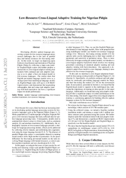 Low-Resource Cross-Lingual Adaptive Training for Nigerian Pidgin
