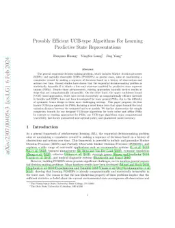 Provably Efficient UCB-type Algorithms For Learning Predictive State
  Representations