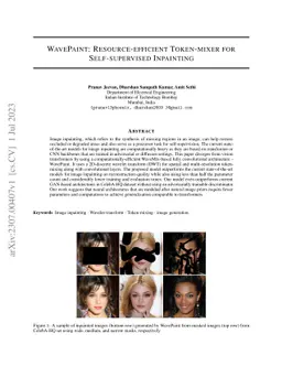 WavePaint: Resource-efficient Token-mixer for Self-supervised Inpainting