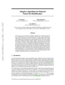 Adaptive Algorithms for Relaxed Pareto Set Identification