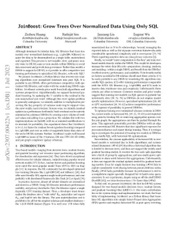 JoinBoost: Grow Trees Over Normalized Data Using Only SQL