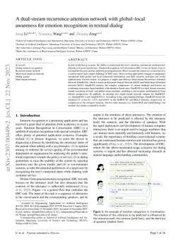 A Dual-Stream Recurrence-Attention Network With Global-Local Awareness
  for Emotion Recognition in Textual Dialog