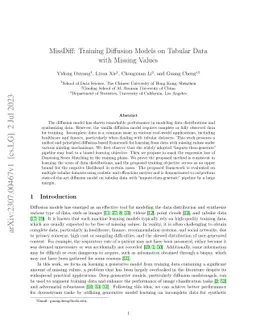 MissDiff: Training Diffusion Models on Tabular Data with Missing Values