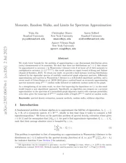 Moments, Random Walks, and Limits for Spectrum Approximation