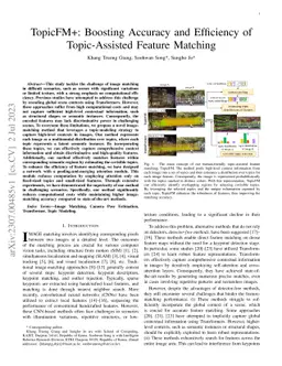 TopicFM+: Boosting Accuracy and Efficiency of Topic-Assisted Feature
  Matching