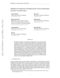 Improving Protein Optimization with Smoothed Fitness Landscapes