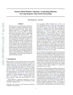 Fourier-Mixed Window Attention: Accelerating Informer for Long Sequence
  Time-Series Forecasting