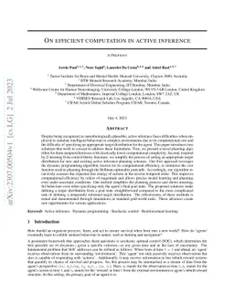 On efficient computation in active inference