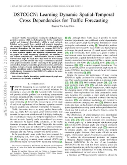DSTCGCN: Learning Dynamic Spatial-Temporal Cross Dependencies for
  Traffic Forecasting