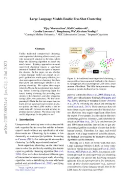 Large Language Models Enable Few-Shot Clustering