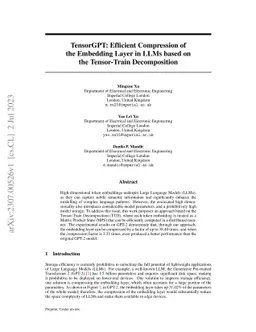 TensorGPT: Efficient Compression of the Embedding Layer in LLMs based on
  the Tensor-Train Decomposition
