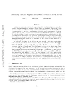 Massively Parallel Algorithms for the Stochastic Block Model