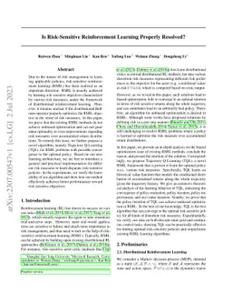 Is Risk-Sensitive Reinforcement Learning Properly Resolved?