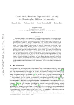 Conditionally Invariant Representation Learning for Disentangling
  Cellular Heterogeneity
