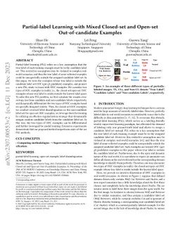 Partial-label Learning with Mixed Closed-set and Open-set
  Out-of-candidate Examples