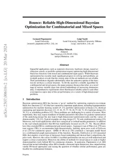 Bounce: Reliable High-Dimensional Bayesian Optimization for
  Combinatorial and Mixed Spaces