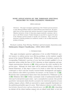 Some applications of the Tsirelson spectral measures to noise filtering
  problems