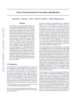 Morse Neural Networks for Uncertainty Quantification