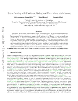Active Sensing with Predictive Coding and Uncertainty Minimization