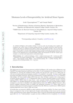 Minimum Levels of Interpretability for Artificial Moral Agents