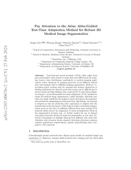 Pay Attention to the Atlas: Atlas-Guided Test-Time Adaptation Method for
  Robust 3D Medical Image Segmentation