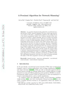 A Proximal Algorithm for Network Slimming