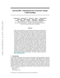 JourneyDB: A Benchmark for Generative Image Understanding