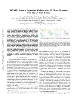 SSC3OD: Sparsely Supervised Collaborative 3D Object Detection from LiDAR
  Point Clouds
