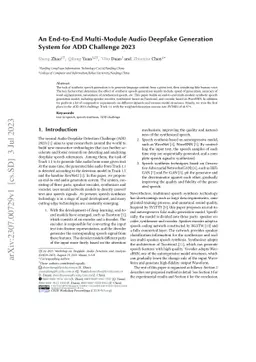 An End-to-End Multi-Module Audio Deepfake Generation System for ADD
  Challenge 2023