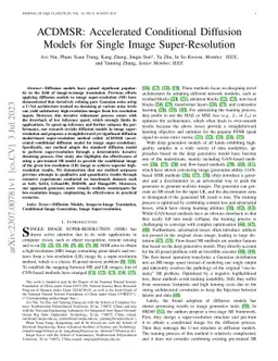 ACDMSR: Accelerated Conditional Diffusion Models for Single Image
  Super-Resolution