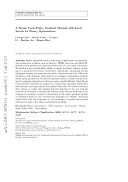 Monte Carlo Policy Gradient Method for Binary Optimization